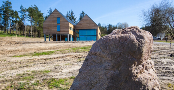 Svanninge Bjerge Forskningsstation set fra indkørsel