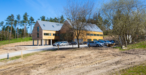 Parkeringspladsen ved Svanninge Bjerge Forskningsstation