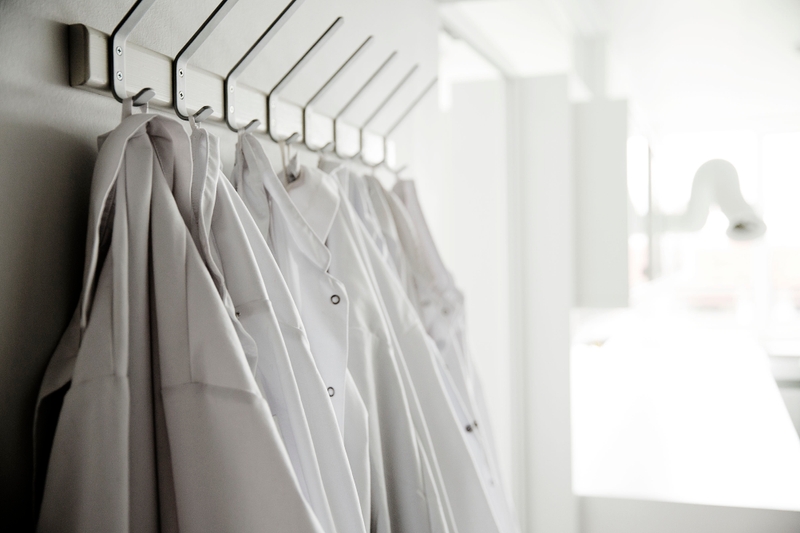 A row of labcoats