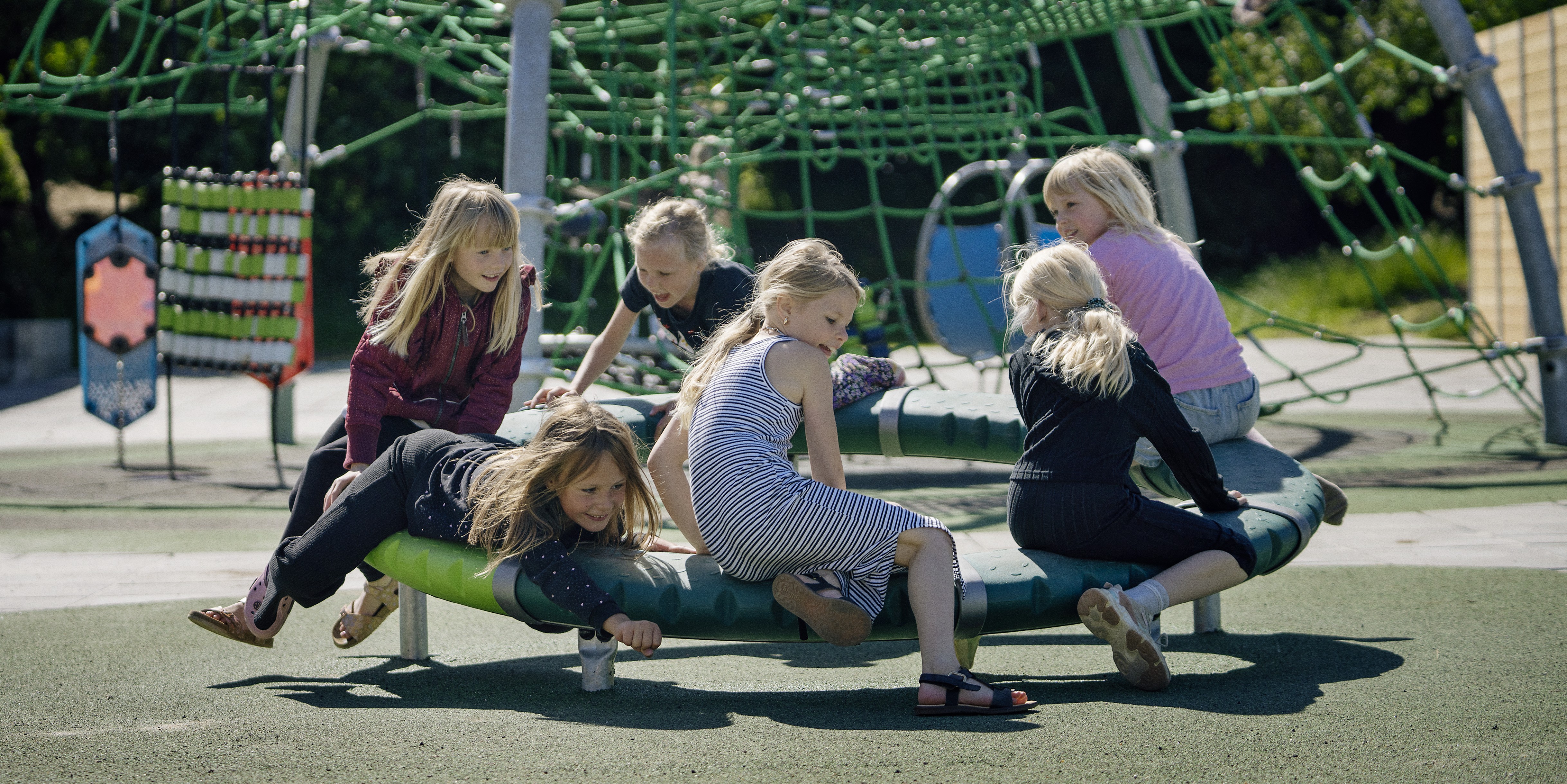 Children playing on a playground