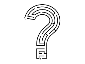 Labyrint formet som et spørgsmålstegn.