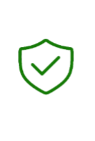 Det grønne skjold betyder, at virksomhedens data er beskyttet.