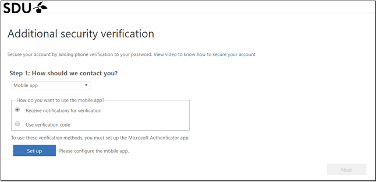 Additional security verification