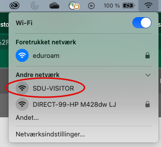Log på SDU-VISITOR på Mac