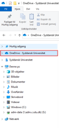 OneDrive mappen i Stifinder på Windows PC