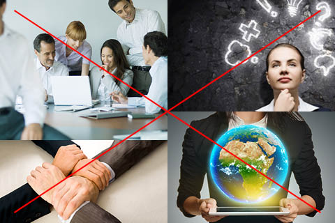 Examples of clichés in stock photos you should avoid using