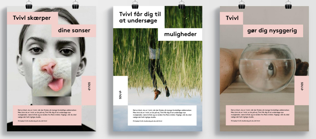 Billedet viser visuelle layout forslag fra Geelmuyden.Kiese.