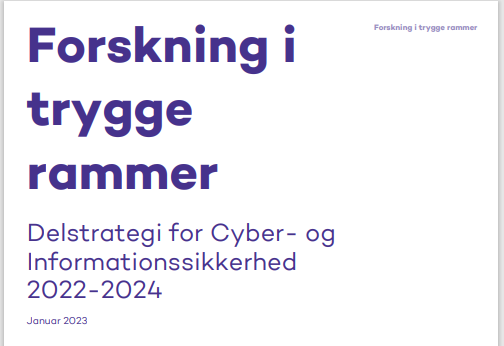 Udsnit fra forsiden af Delstrategi for cyber- og informationssikkerhed 2022-2024