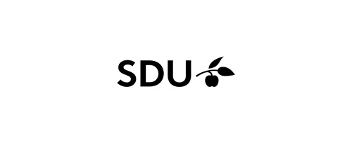 SDU logo sort på hvid